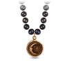 Trust the Universe Freshwater Pearl Necklace - Peacock Black
