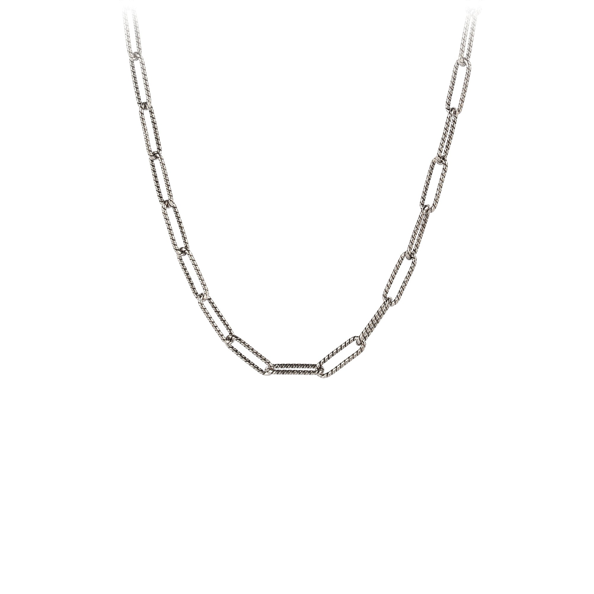 Silver Chain Necklace Cable Chain Paperclip Twist Chain 