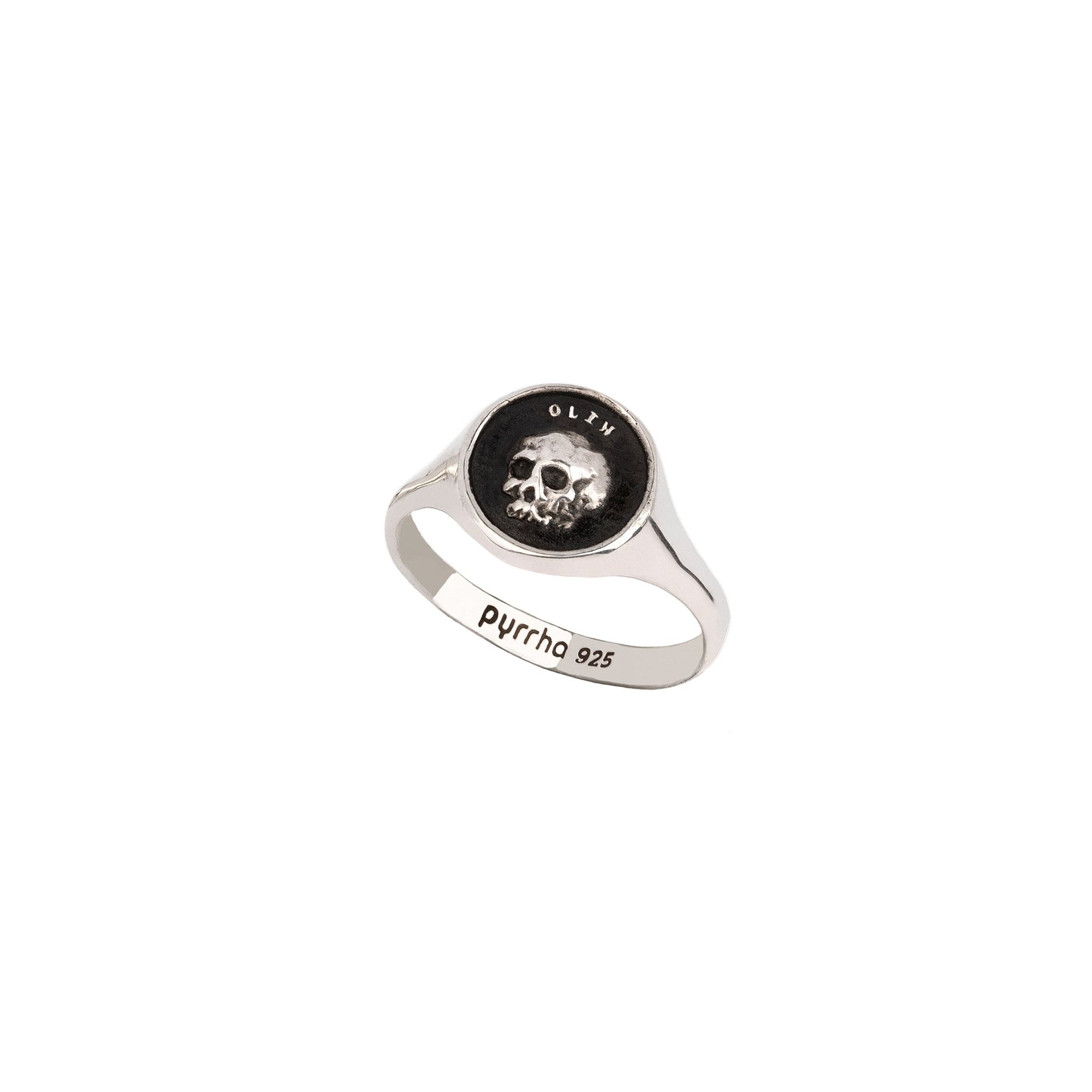 A sterling silver signet ring with our silver What Once Was talisman.